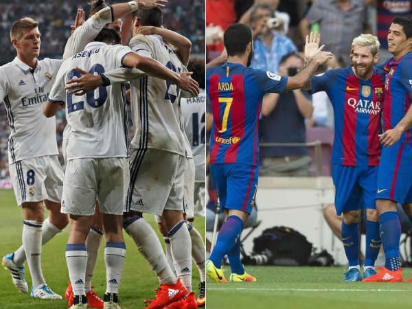 Real Madrid (left) and FC Barcelona (Image courtesy: Real madrid and Barcelona Twitter) Real Madrid (left) and FC Barcelona (Image courtesy: Real madrid and Barcelona Twitter)