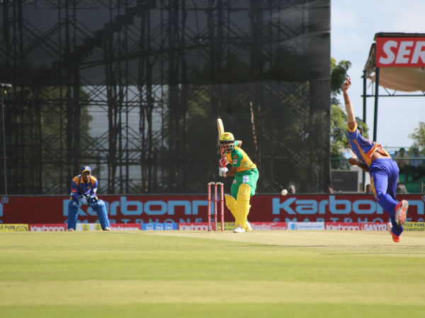 R Samarth (2nd left) bats during his unbeaten 87-run knock R Samarth (2nd left) bats during his unbeaten 87-run knock