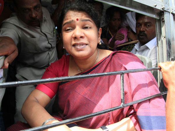 DMK leader Kanimozhi is detained during the Tamil Nadu bandh over the Cauvery waters row with Karnataka, in Chennai on Friday. Photo: OneIndia DMK leader Kanimozhi is detained during the Tamil Nadu bandh over the Cauvery waters row with Karnataka, in Chennai on Friday. Photo: OneIndia