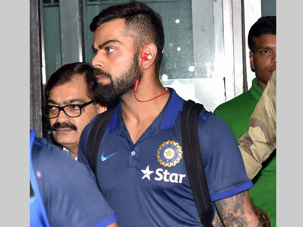 Virat Kohli arrives at Kolkata airport on Tuesday night (September 27) Virat Kohli arrives at Kolkata airport on Tuesday night (September 27)