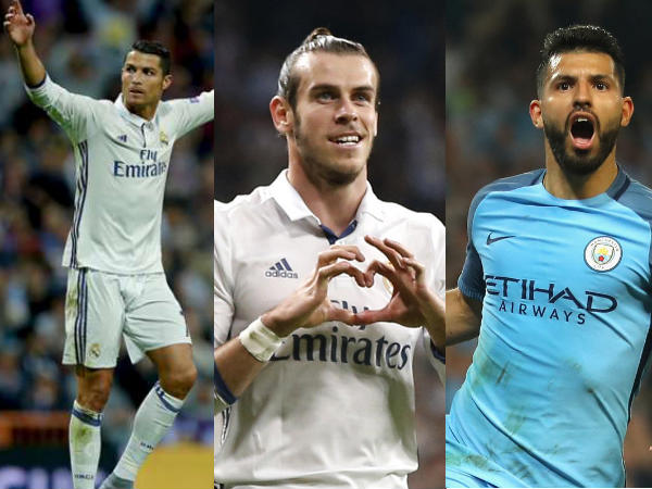 From left: Cristiano Ronaldo, Gareth Bale and Sergio Aguero (Image courtesy: Twitter) From left: Cristiano Ronaldo, Gareth Bale and Sergio Aguero (Image courtesy: Twitter)