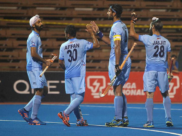 Indian players celebrate a goal against China. Photo from Hockey India (HI) Facebook page Indian players celebrate a goal against China. Photo from Hockey India (HI) Facebook page