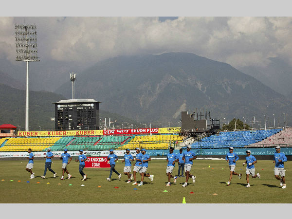 Indian players at practice in Dharamsala on Friday Indian players at practice in Dharamsala on Friday