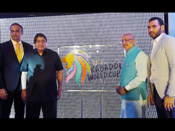Union Sports Minister Vijay Goel with J.S Gehlot, President, IKF and others at the unveiling of the official logo of Kabaddi World Cup 2016 in New Delhi Union Sports Minister Vijay Goel with J.S Gehlot, President, IKF and others at the unveiling of the official logo of Kabaddi World Cup 2016 in New Delhi