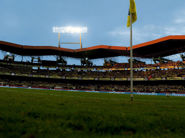 Jawaharlal Nehru Stadium (Image courtesy: Kerala Blasters Twitter handle) Jawaharlal Nehru Stadium (Image courtesy: Kerala Blasters Twitter handle)