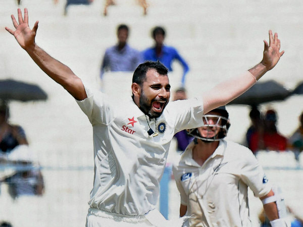 Mohammed Shami appeals for a wicket during the Kolkata Test Mohammed Shami appeals for a wicket during the Kolkata Test