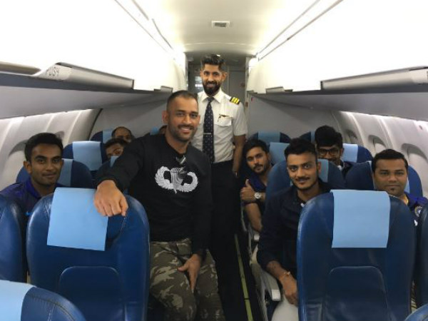 This picture from the inside of an aircraft carrying the Indian team was tweeted by BCCI This picture from the inside of an aircraft carrying the Indian team was tweeted by BCCI