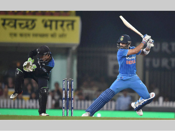 Virat Kohli plays a shot during the 4th ODI in Ranchi Virat Kohli plays a shot during the 4th ODI in Ranchi
