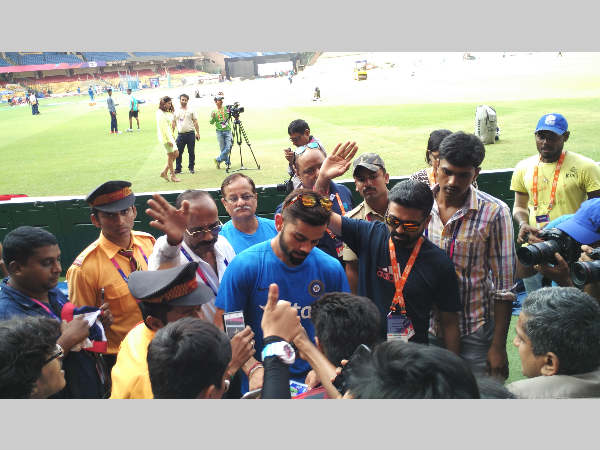 File photo: Virat Kohli obliges his fans in Bengaluru File photo: Virat Kohli obliges his fans in Bengaluru