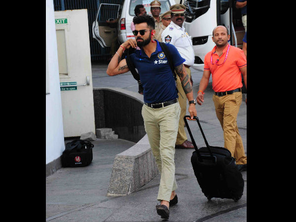 India skipper Virat Kohli arrives