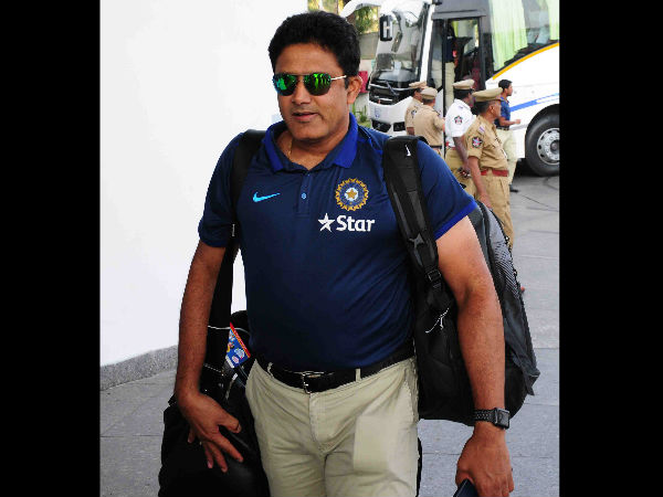 India's head coach Anil Kumble arrives