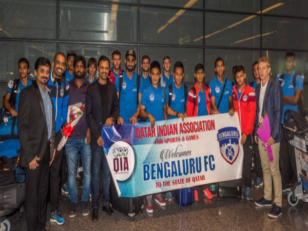 Fans welcome Bengaluru FC at Doha (Image courtesy: Bengaluru FC Twitter handle) Fans welcome Bengaluru FC at Doha (Image courtesy: Bengaluru FC Twitter handle)