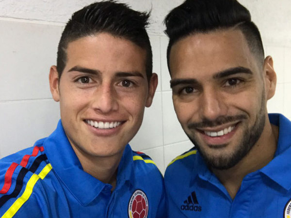 Radamel Falcao (right) with James Rodriguez (Image courtesy: James Rodriguez Twitter handle) Radamel Falcao (right) with James Rodriguez (Image courtesy: James Rodriguez Twitter handle)