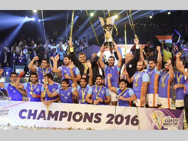 Indian players celebrate after winning the Kabaddi World Cup Indian players celebrate after winning the Kabaddi World Cup