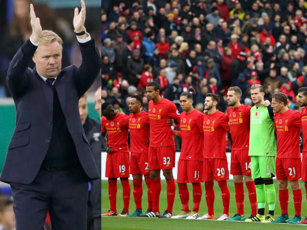 Ronald Koeman (left) and Liverpool team Ronald Koeman (left) and Liverpool team