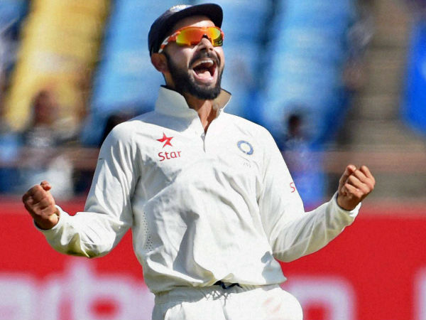 Virat Kohli can't hide his joy as he celebrates Haseeb Hameed's wicket Virat Kohli can't hide his joy as he celebrates Haseeb Hameed's wicket