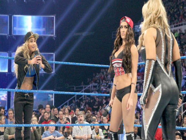 Niki Bella (centre) (Image courtesy WWE.com) Niki Bella (centre) (Image courtesy WWE.com)