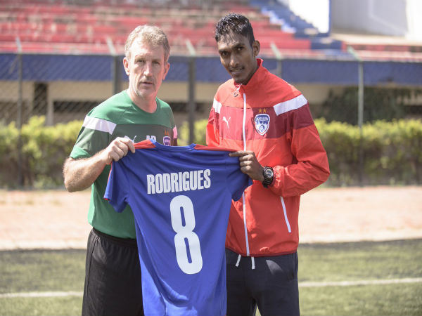 Lenny Rodriguez (right) with manager Albert Roca (Image courtesy: Bengaluru FC Twitter handle) Lenny Rodriguez (right) with manager Albert Roca (Image courtesy: Bengaluru FC Twitter handle)