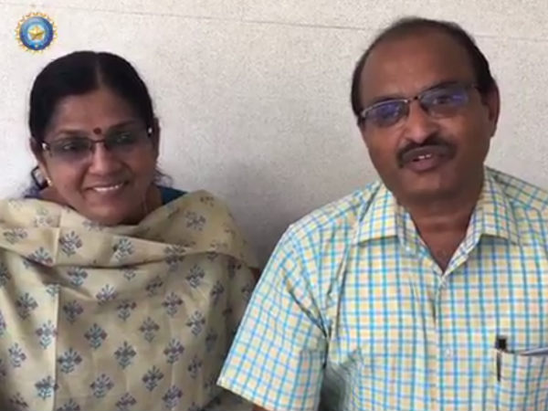 Karun Nair's parents (Image courtesy: BCCI TV) Karun Nair's parents (Image courtesy: BCCI TV)
