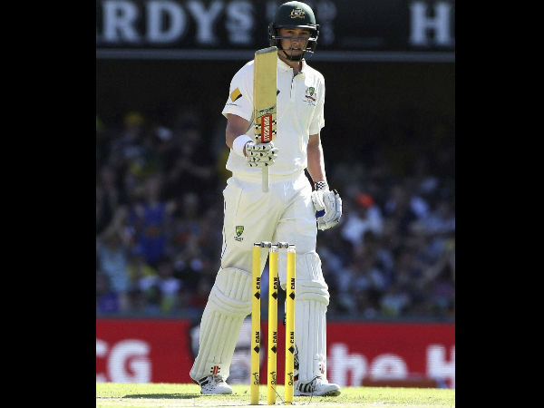 Australian batsman Matt Renshaw signals to the crowd after reaching a half century during play on day one of the first cricket test between Australia and Pakistan in Brisbane, Australia Australian batsman Matt Renshaw signals to the crowd after reaching a half century during play on day one of the first cricket test between Australia and Pakistan in Brisbane, Australia