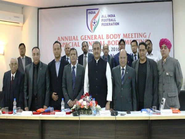 AIFF president Praful Patel (centre) (Image courtesy: Indian Football Team Twitter handle) AIFF president Praful Patel (centre) (Image courtesy: Indian Football Team Twitter handle)