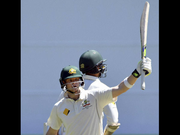 Australian captain Steven Smith raises his bat after scoring 150 runs against Pakistan on the fifth day of their second cricket test in Melbourne Australian captain Steven Smith raises his bat after scoring 150 runs against Pakistan on the fifth day of their second cricket test in Melbourne