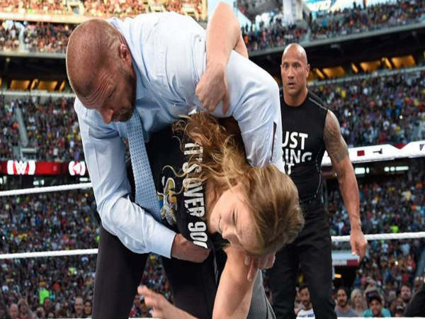 Ronda attacking Triple H at Wrestlemania (Image courtesy: Youtube) Ronda attacking Triple H at Wrestlemania (Image courtesy: Youtube)