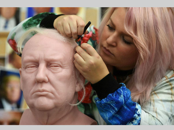 Yak hair was inserted for Trump's signature hairstyle