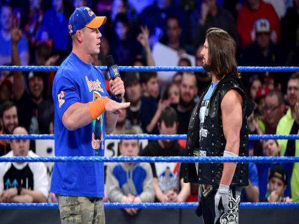 John Cena (left) and AJ Styles on Smackdown (Image courtesy: wwe.com) John Cena (left) and AJ Styles on Smackdown (Image courtesy: wwe.com)