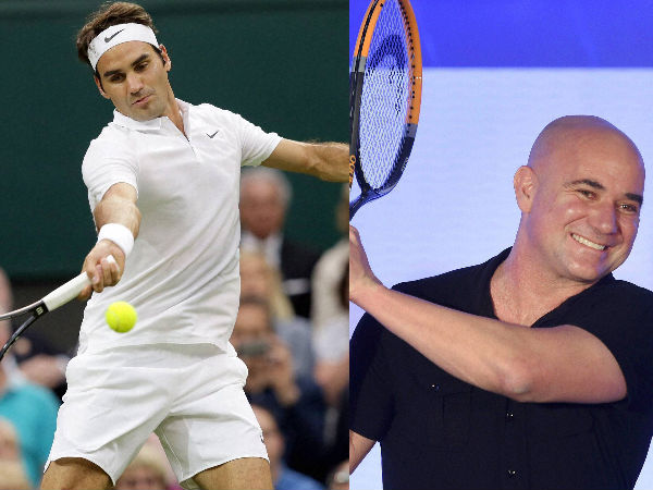 From left: Roger Federer, Andre Agassi From left: Roger Federer, Andre Agassi