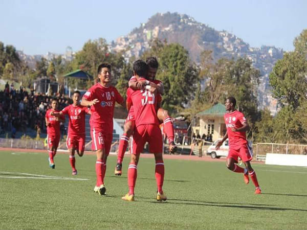 Aizawl FC players celebrate (Image courtesy: Aizawl FC Twitter handle) Aizawl FC players celebrate (Image courtesy: Aizawl FC Twitter handle)