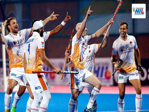 Kalinga Lancers players celebrates (Image courtesy: HIL Twitter handle) Kalinga Lancers players celebrates (Image courtesy: HIL Twitter handle)