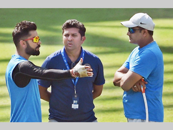 File photo: Selector Jatin Paranjpe (centre) with India captain Virat Kohli (left) and coach Anil Kumble File photo: Selector Jatin Paranjpe (centre) with India captain Virat Kohli (left) and coach Anil Kumble