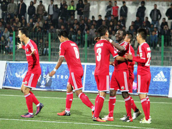 Lajong players celebrate (Image courtesy: I-League Twitter handle) Lajong players celebrate (Image courtesy: I-League Twitter handle)
