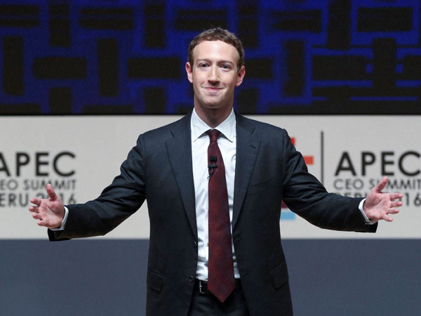 Mark Zuckerberg, chairman and CEO of Facebook, speaks at the CEO summit during the annual Asia Pacific Economic Cooperation (APEC) forum in Lima, Peru. Mark Zuckerberg, chairman and CEO of Facebook, speaks at the CEO summit during the annual Asia Pacific Economic Cooperation (APEC) forum in Lima, Peru.