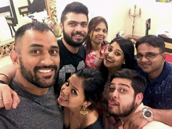 MS Dhoni with his family and friends MS Dhoni with his family and friends