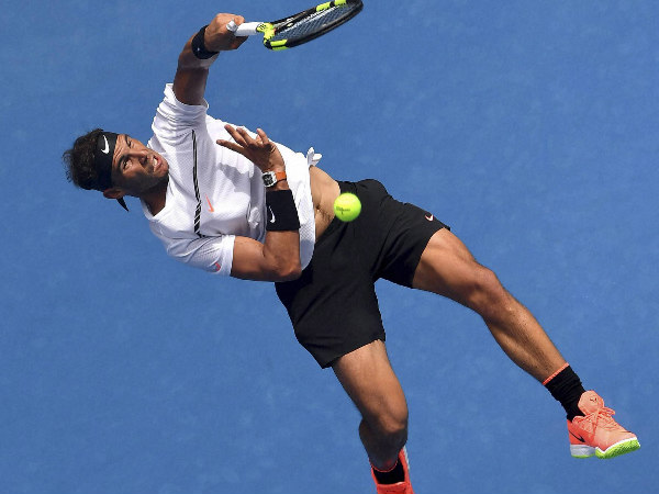 Rafael Nadal plays a shot to Germany's Florian Mayer during their first round match at the Australian Open Rafael Nadal plays a shot to Germany's Florian Mayer during their first round match at the Australian Open