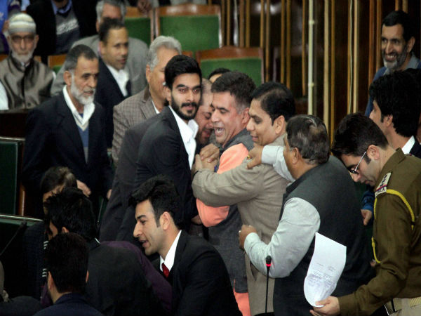 Uproar in J&K assembly, Opposition stage walkout Uproar in J&K assembly, Opposition stage walkout