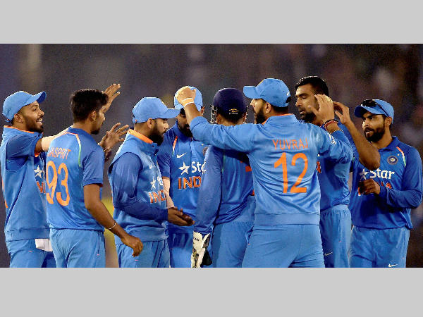 Indian players celebrate a wicket in the 2nd ODI against England in Cuttack on January 19 Indian players celebrate a wicket in the 2nd ODI against England in Cuttack on January 19