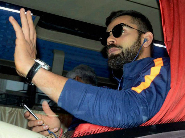 Indian captain Virat Kohli is seated in the team bus in Kolkata on Friday (January 20) Indian captain Virat Kohli is seated in the team bus in Kolkata on Friday (January 20)