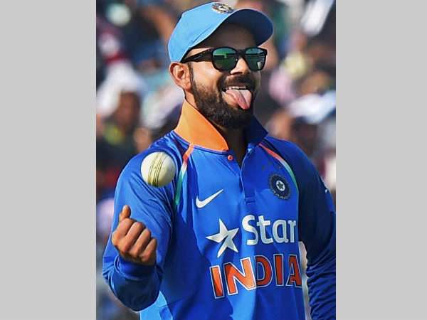 Kohli gestures during the 3rd ODI against England in Kolkata Kohli gestures during the 3rd ODI against England in Kolkata