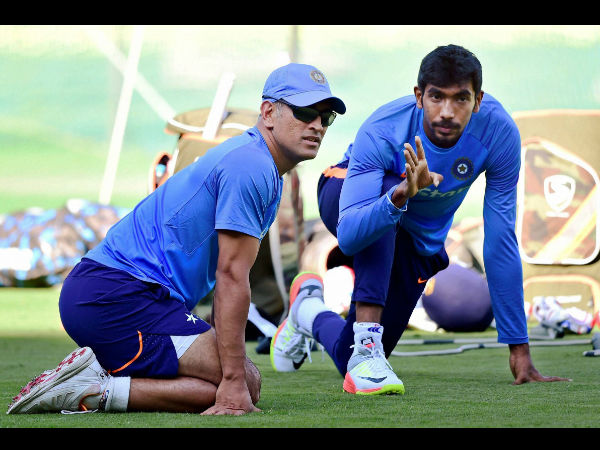 Dhoni spends time with Bumrah
