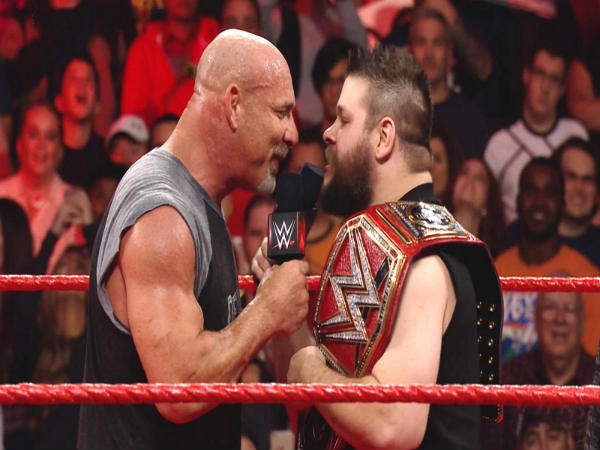 Goldberg (left) and Kevin Owens on Raw (Image courtesy: wwe.com) Goldberg (left) and Kevin Owens on Raw (Image courtesy: wwe.com)