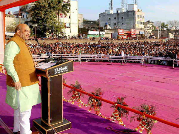 BJP National President Amit Shah addresses a public rally in Uttarakhand BJP National President Amit Shah addresses a public rally in Uttarakhand