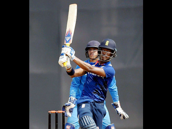 England's U-19 player Delray Rawlins in action during the Youth ODI at Brabourne Stadium in Mumbai. England's U-19 player Delray Rawlins in action during the Youth ODI at Brabourne Stadium in Mumbai.