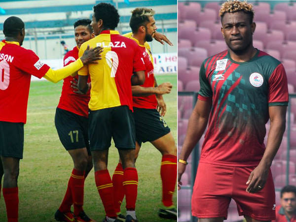 East Bengal players celebrate (left) and Sony Norde (right) (Image courtesy: East Bengal and Mohun Bagan Twitter handle) East Bengal players celebrate (left) and Sony Norde (right) (Image courtesy: East Bengal and Mohun Bagan Twitter handle)
