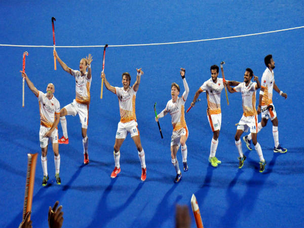 Kalinga Lancers players celebrate their win the match against JP Punjab Warriors Kalinga Lancers players celebrate their win the match against JP Punjab Warriors