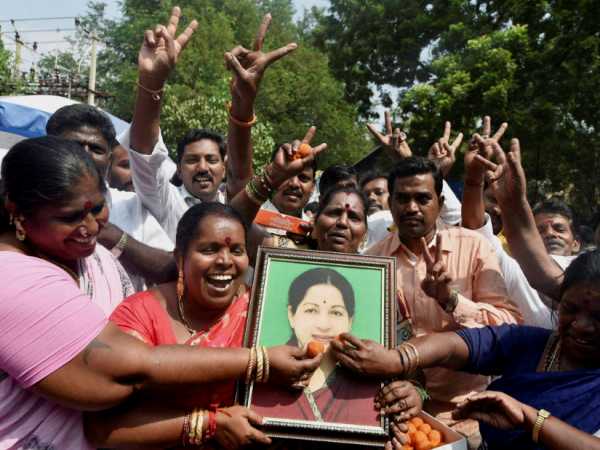 AIADMK cadres celebrating for their party's victory of threeassembly bypolls in Chennai this photograph taken on November 11, 2016. AIADMK cadres celebrating for their party's victory of threeassembly bypolls in Chennai this photograph taken on November 11, 2016.