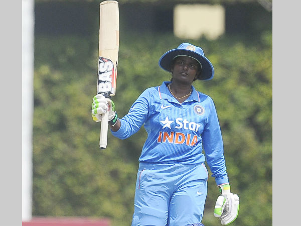 India opener Thirush Kamini celebrates her ton India opener Thirush Kamini celebrates her ton