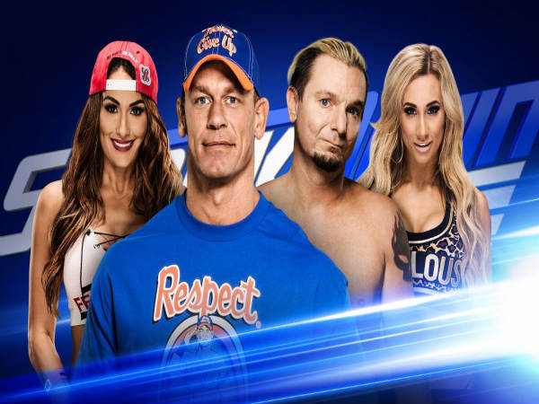 From left: Nikki Bella, John Cena, James Ellsworth and Carmella (Image courtesy: wwe.com) From left: Nikki Bella, John Cena, James Ellsworth and Carmella (Image courtesy: wwe.com)